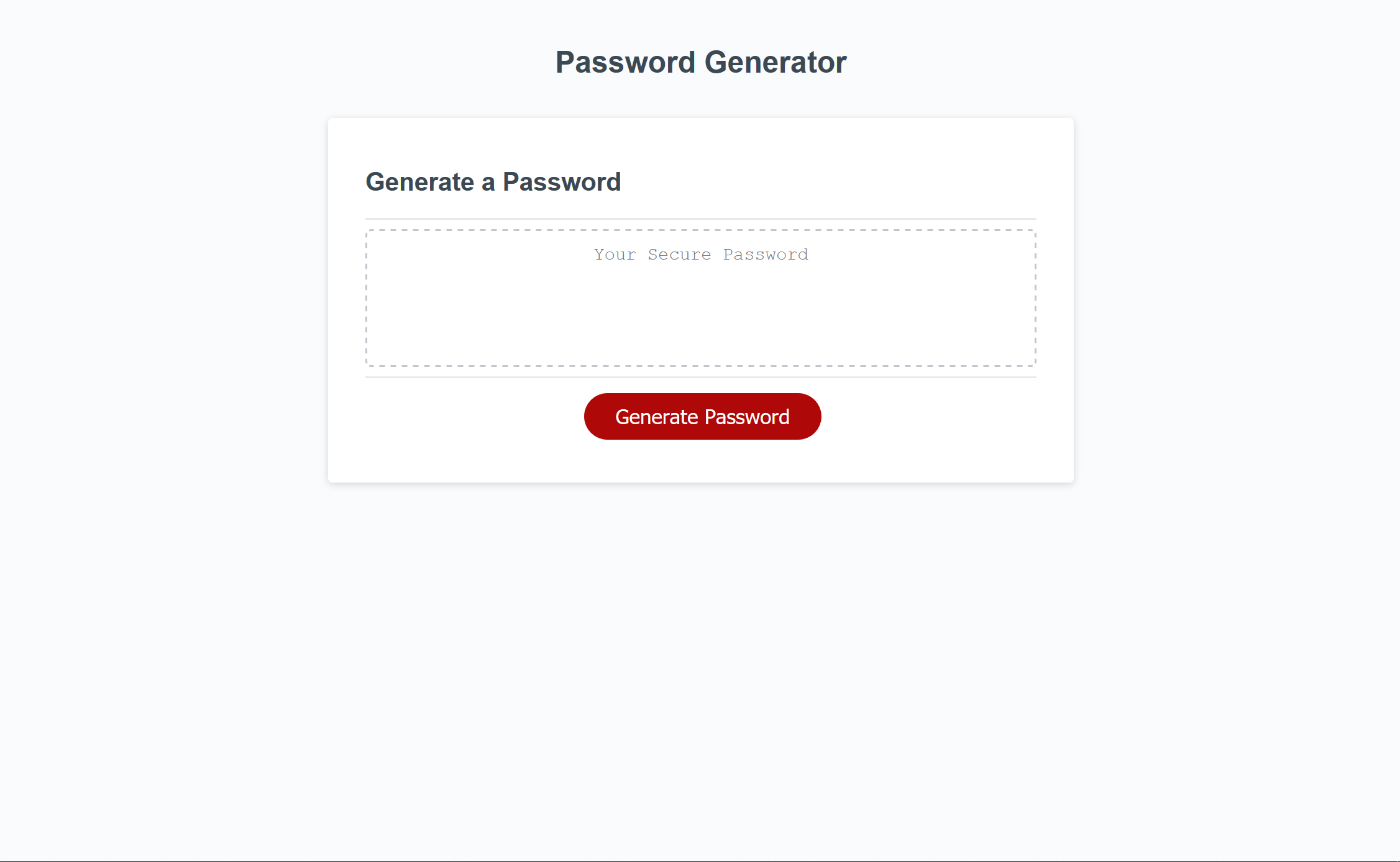Screenshot of Password Generator